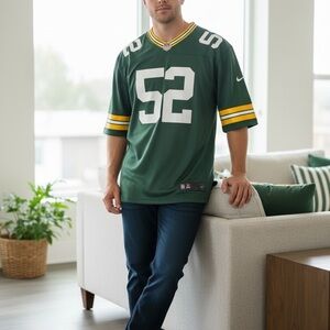 Nike Green and Yellow Football Jersey